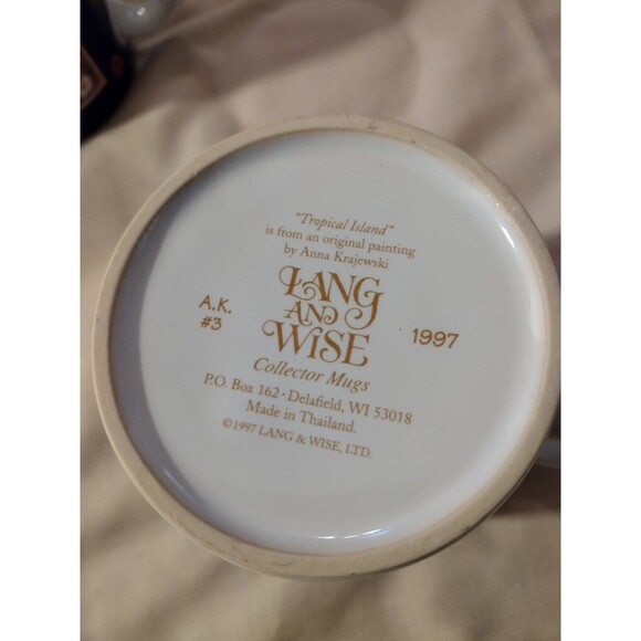 Set Of 4 "Tropical  Fruit" Lang and Wise Collector Mugs  Coffee Cup 1997 - Picture 11 of 12